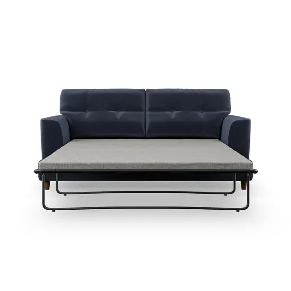 3-Seater Sofa Bed with Storage - Navy, Velvet