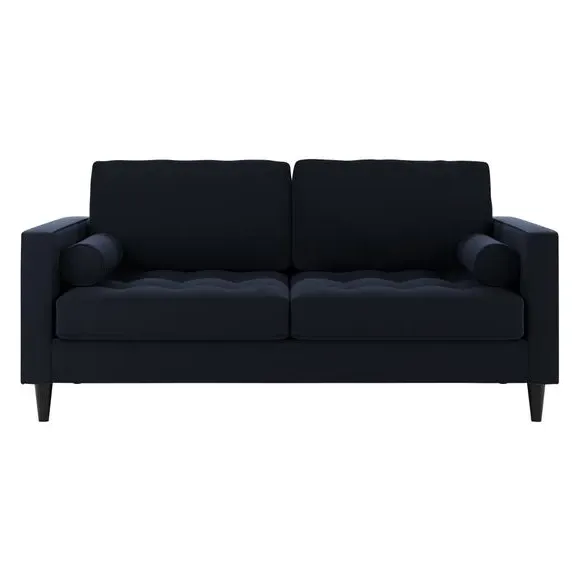 3-Seater Sofa Bed with Storage - Navy, Velvet