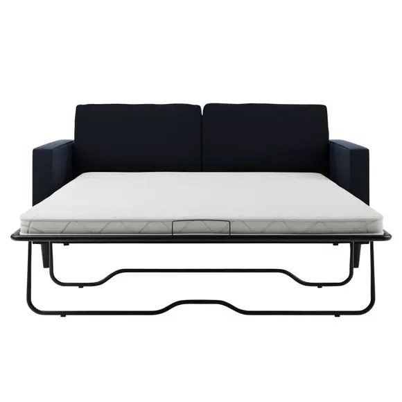 3-Seater Sofa Bed with Storage - Navy, Velvet