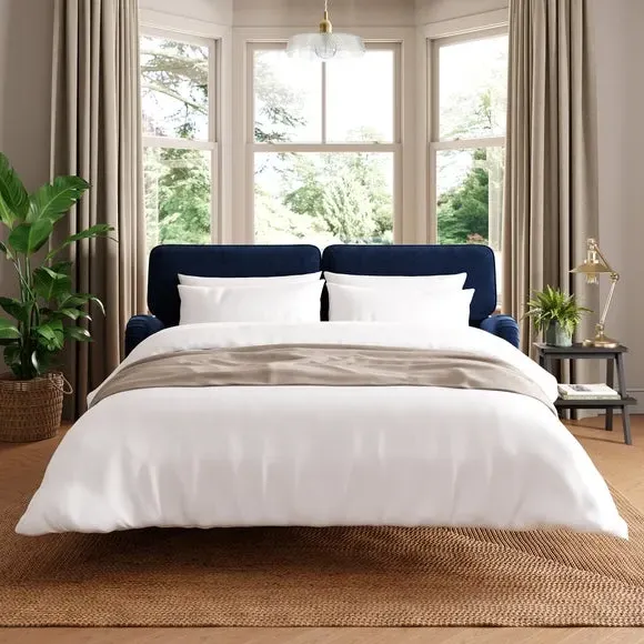 3-Seater Sofa Bed with Storage - Navy, Velvet image
