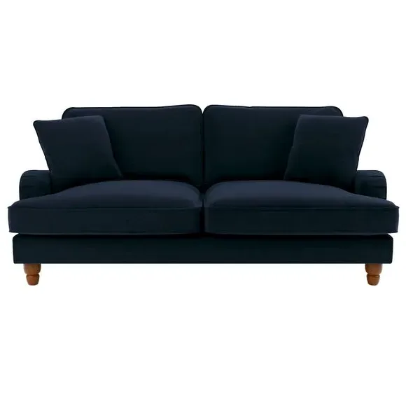 3-Seater Sofa Bed with Storage - Navy, Velvet