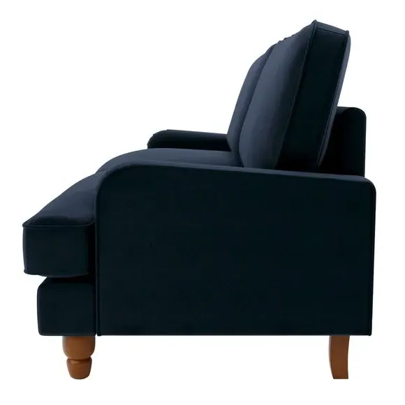 3-Seater Sofa Bed with Storage - Navy, Velvet