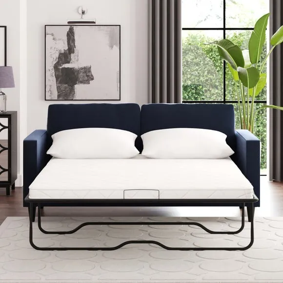3-Seater Sofa Bed with Storage - Navy, Velvet