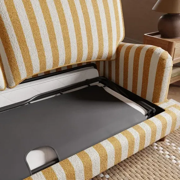3-Seater Sofa Bed with Storage - Ochre, Boucle
