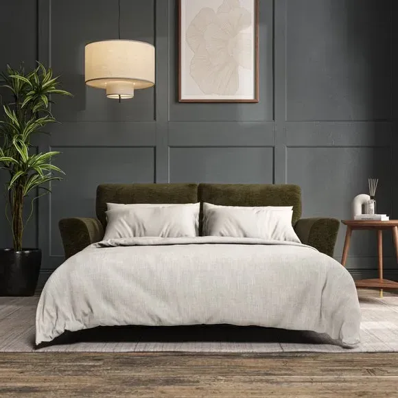 3-Seater Sofa Bed with Storage - Olive