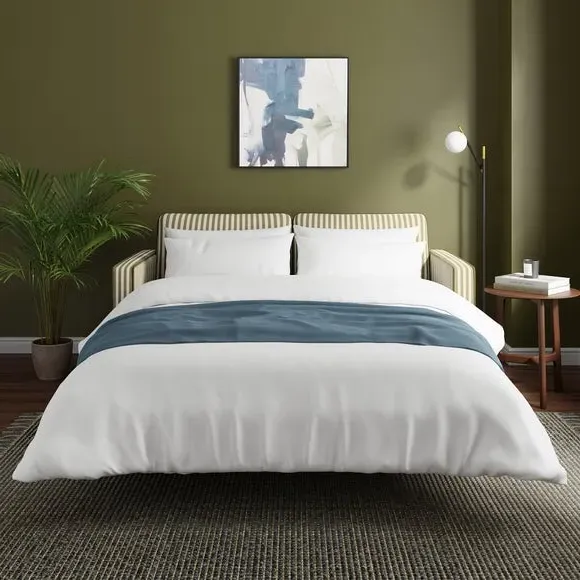 3-Seater Sofa Bed with Storage - Olive, Fabric