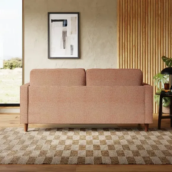 3-Seater Sofa Bed with Storage - Orange, Boucle
