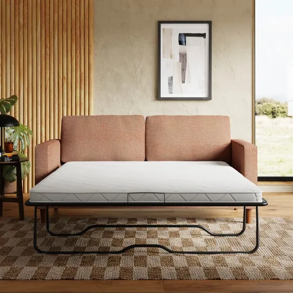 3-Seater Sofa Bed with Storage - Orange, Boucle