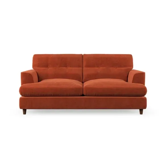 3-Seater Sofa Bed with Storage - Orange, Velvet
