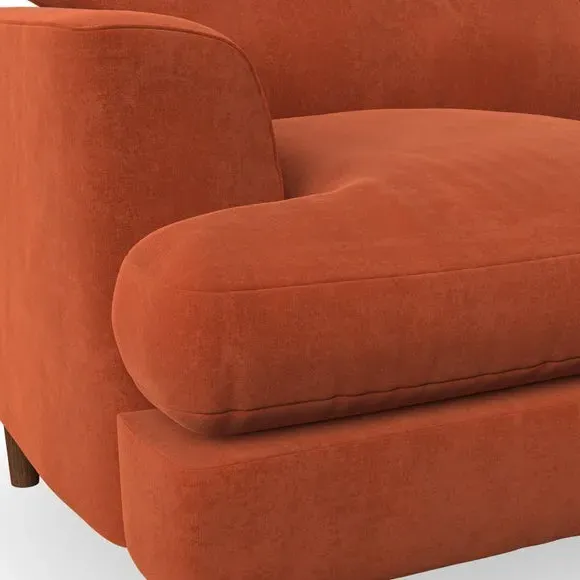 3-Seater Sofa Bed with Storage - Orange, Velvet