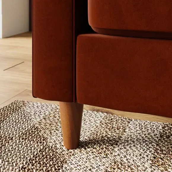 3-Seater Sofa Bed with Storage - Orange, Velvet