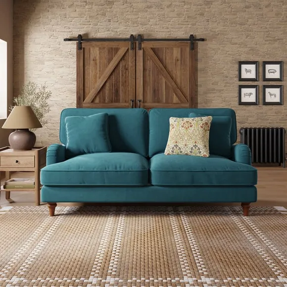 3-Seater Sofa Bed with Storage - Petrol, Velvet