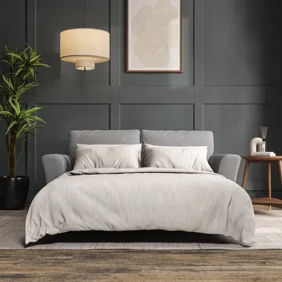 3-Seater Sofa Bed with Storage - Silver