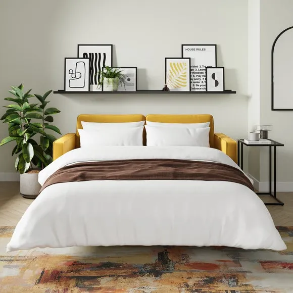 3-Seater Sofa Bed with Storage - Yellow, Velvet