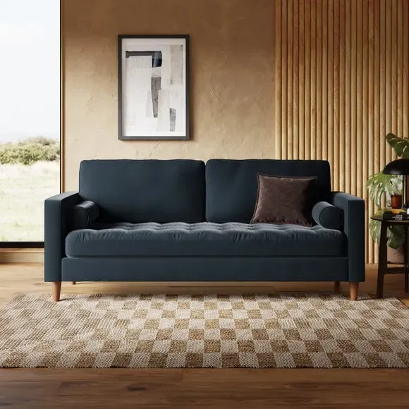 3-Seater Sofa Casual Design - Ink, Velvet image