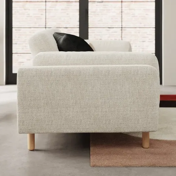 3-Seater Sofa Chunky Tonal Weave - Natural, Fabric