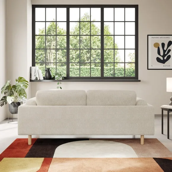 3-Seater Sofa Chunky Tonal Weave - Natural, Fabric