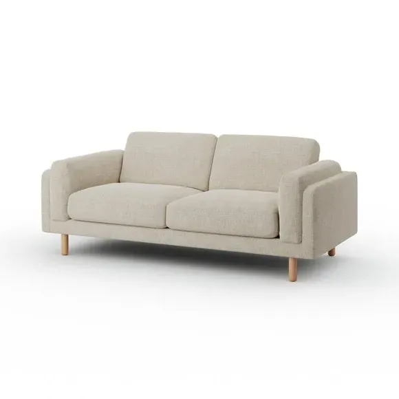 3-Seater Sofa Chunky Tonal Weave - Natural, Fabric