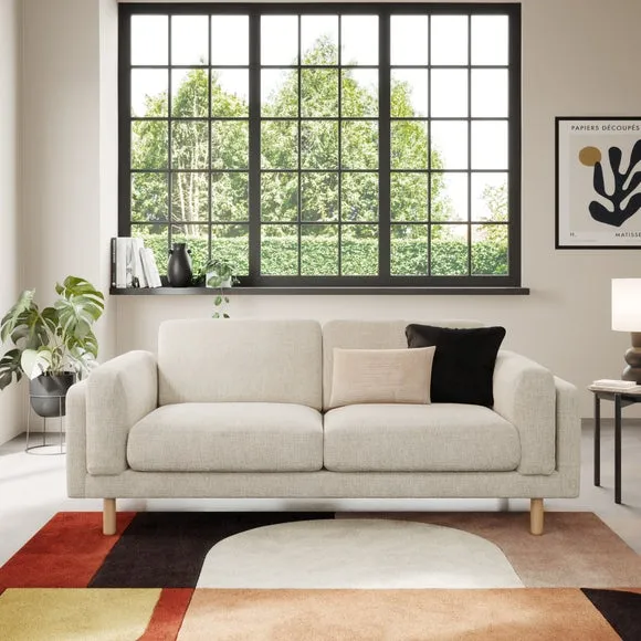 3-Seater Sofa Chunky Tonal Weave - Natural, Fabric
