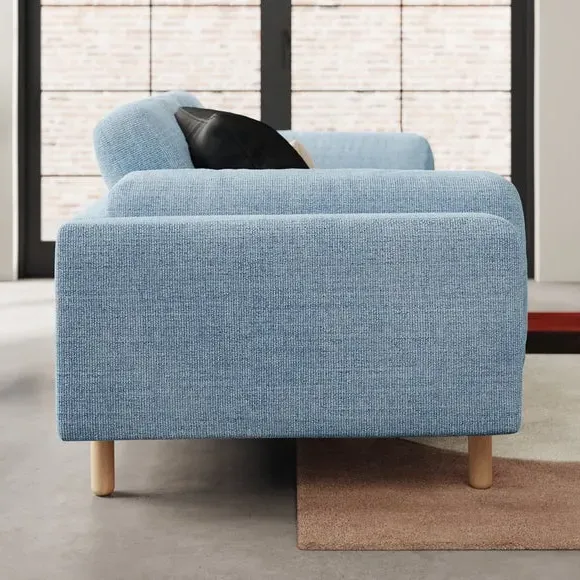 3-Seater Sofa Chunky Tonal Weave - Navy, Fabric