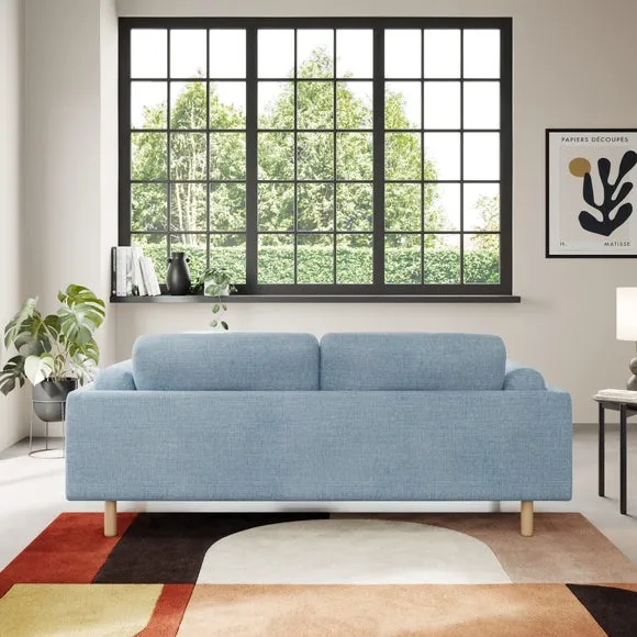 3-Seater Sofa Chunky Tonal Weave - Navy, Fabric
