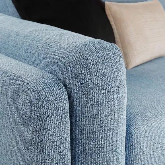 3-Seater Sofa Chunky Tonal Weave - Navy, Fabric