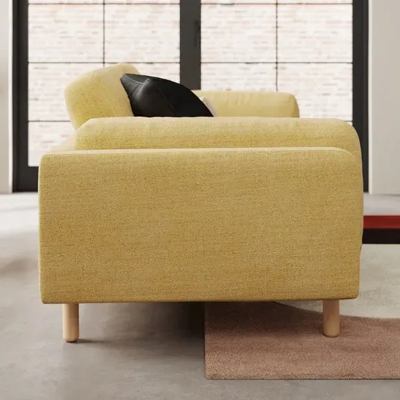 3-Seater Sofa Chunky Tonal Weave - Ochre, Fabric
