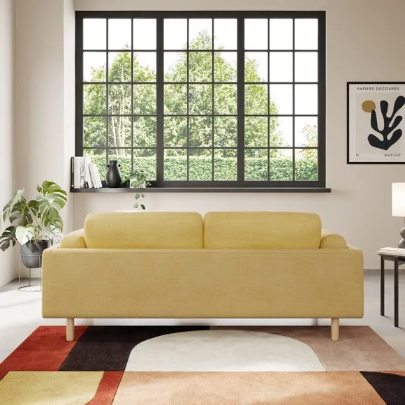 3-Seater Sofa Chunky Tonal Weave - Ochre, Fabric