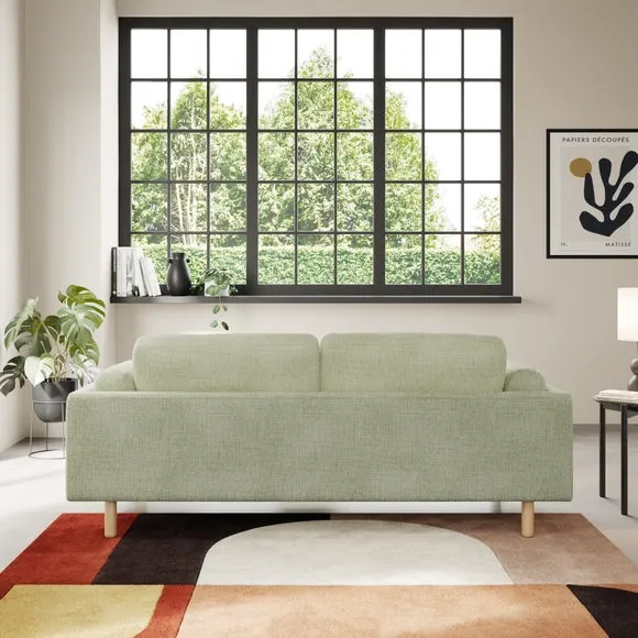 3-Seater Sofa Chunky Tonal Weave - Sage, Fabric