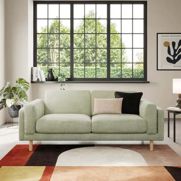 3-Seater Sofa Chunky Tonal Weave - Sage, Fabric