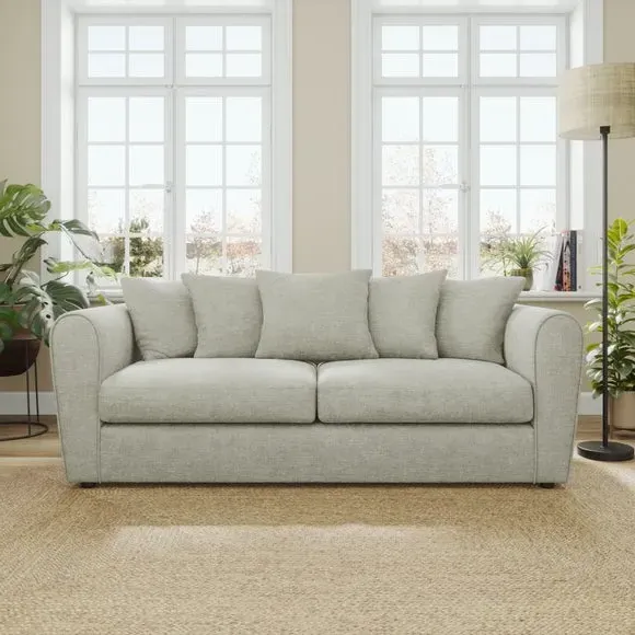 3-Seater Sofa Curved Arms - Silver, Chenille image