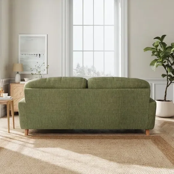3-Seater Sofa - Green, Faux Linen