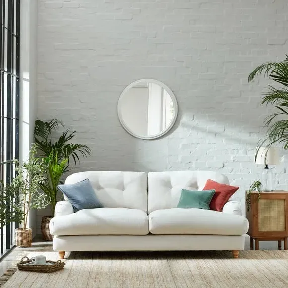 3-Seater Sofa - Natural, Faux Linen