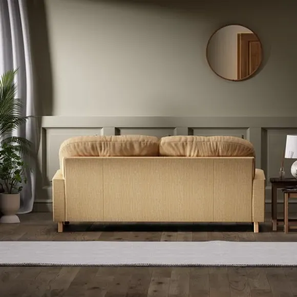 3-Seater Sofa - Ochre, Faux Linen