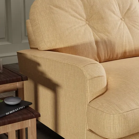 3-Seater Sofa - Ochre, Faux Linen