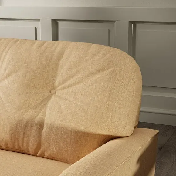 3-Seater Sofa - Ochre, Faux Linen