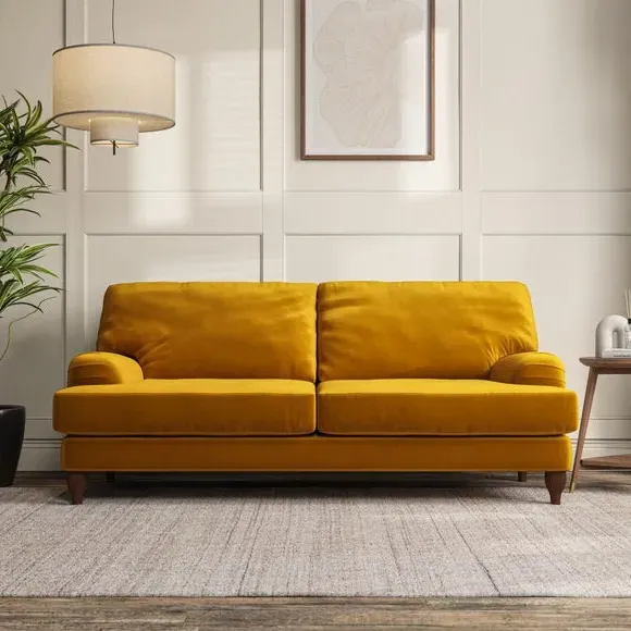 3-Seater Sofa with Bandaged Arms - Amber Gold