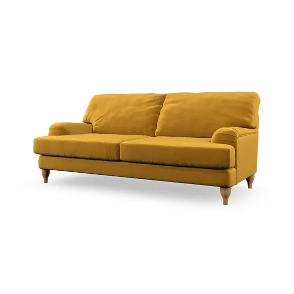 3-Seater Sofa with Bandaged Arms - Amber Gold