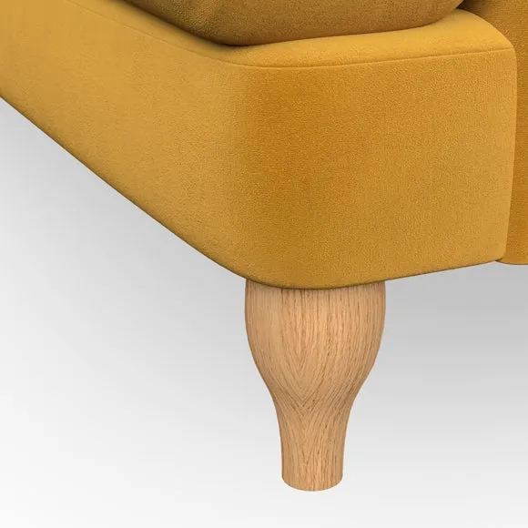 3-Seater Sofa with Bandaged Arms - Amber Gold, Velvet