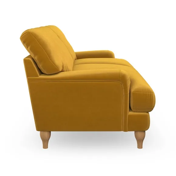 3-Seater Sofa with Bandaged Arms - Amber Gold, Velvet