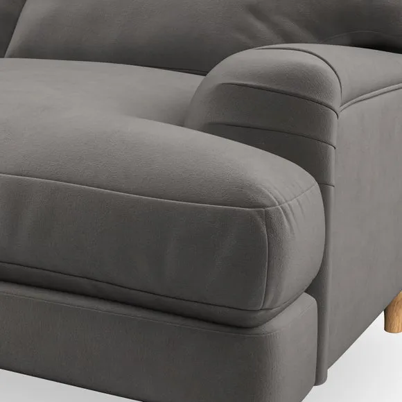 3-Seater Sofa with Bandaged Arms - Charcoal, Velvet