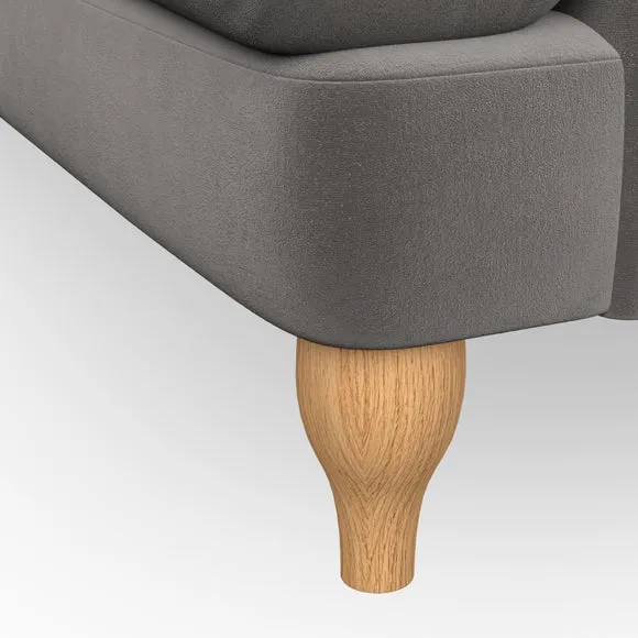 3-Seater Sofa with Bandaged Arms - Charcoal, Velvet