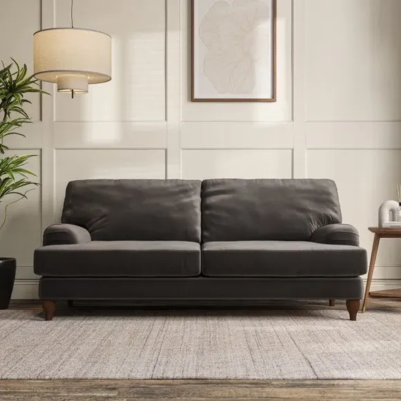 3-Seater Sofa with Bandaged Arms - Charcoal