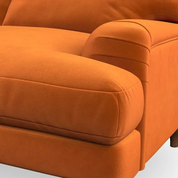 3-Seater Sofa with Bandaged Arms - Ginger, Velvet