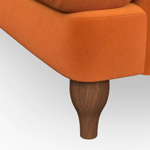 3-Seater Sofa with Bandaged Arms - Ginger, Velvet