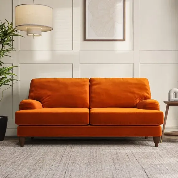 3-Seater Sofa with Bandaged Arms - Ginger, Velvet