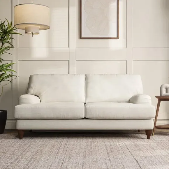 3-Seater Sofa with Bandaged Arms - Ivory, Weave