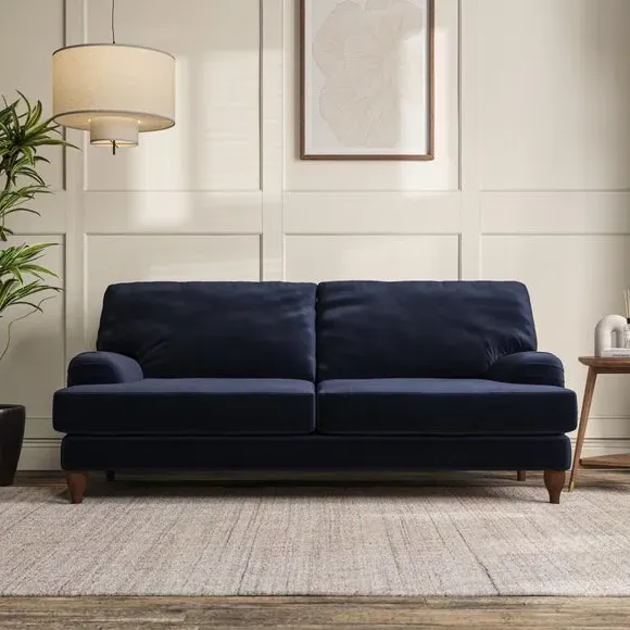 3-Seater Sofa with Bandaged Arms - Navy