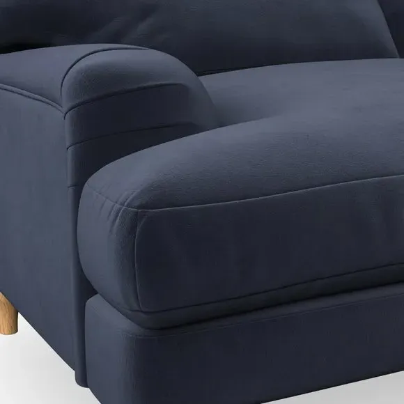3-Seater Sofa with Bandaged Arms - Navy, Velvet