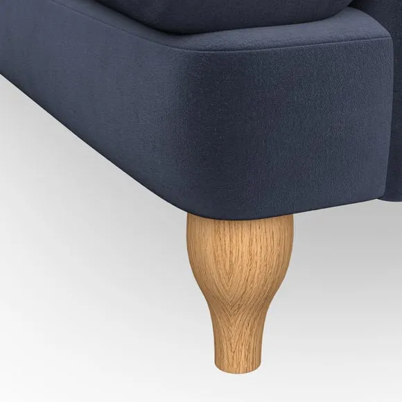 3-Seater Sofa with Bandaged Arms - Navy, Velvet